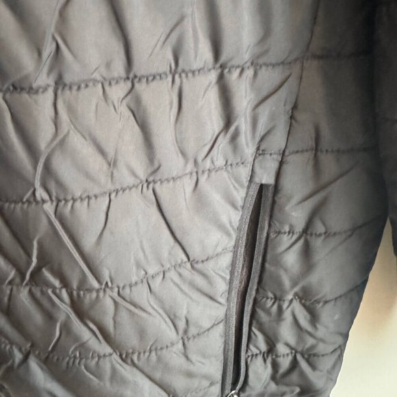 New Balance Puffer Jacket Mens Medium Black Hooded Full Zipper Long Sleeve - Picture 5 of 9